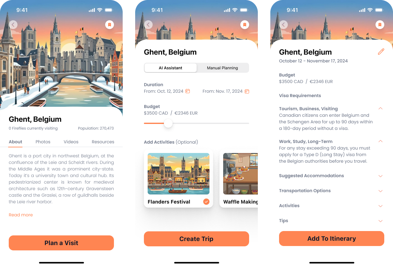Destination Discovery Screen