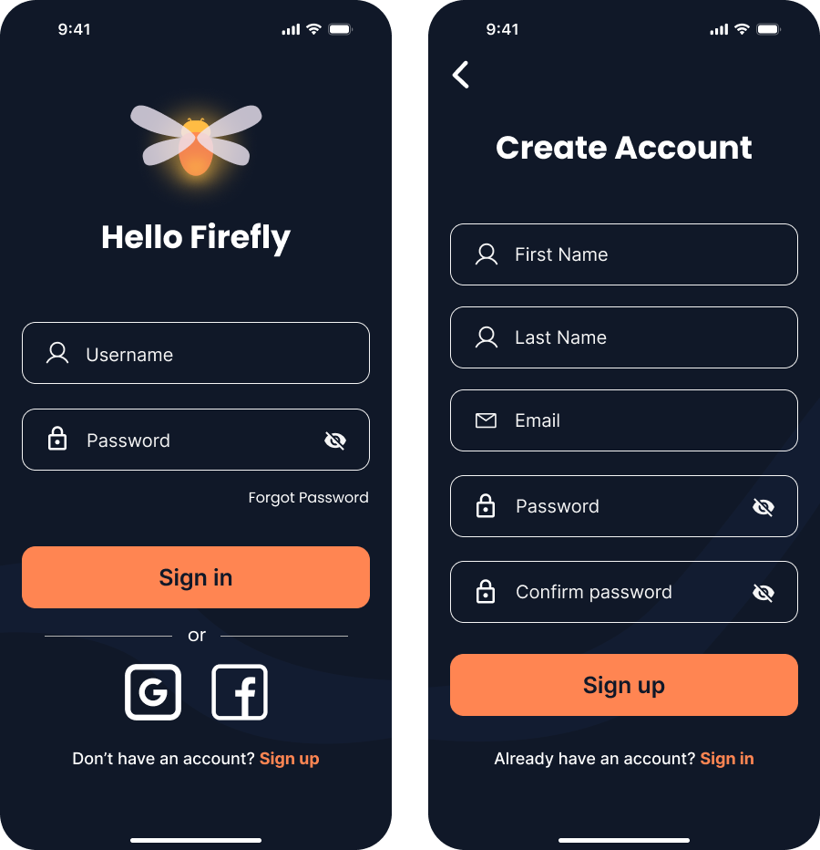 Authentication Screens